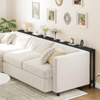 HOOBRO 55.1" Narrow Console Table with Power Outlets, 5.9" Behind Couch Table with Charging Station, Long Sofa Table, Skinny Entryway Table for Living Room, Hallway, Foyer, Black BB145UXG01