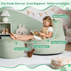 31 Inches Memory Foam Bean Bag Chair - Ultra Soft Faux Rabbit Fur Sofa with Handle & Machine Washable Cover, Comfy Lazy Chair for Kids Teens, Perfect for Reading Gaming in Living Room Bedroom，Green