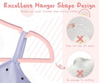 GOSCHE Baby Hangers 11 inch, Toddler Velvet Hnagers, Non-Slip for Baby and Children Clothes, Durable Ultra-Slim Space-Saving Closet Organizers, Pink, 30 Pack