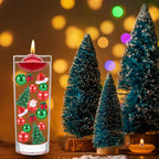 10066Pcs Christmas Vase Filler Decor Set Red Green Beads Santa Hat Christmas Trees Gift Boxes Vase Filler for Home Party Decoration