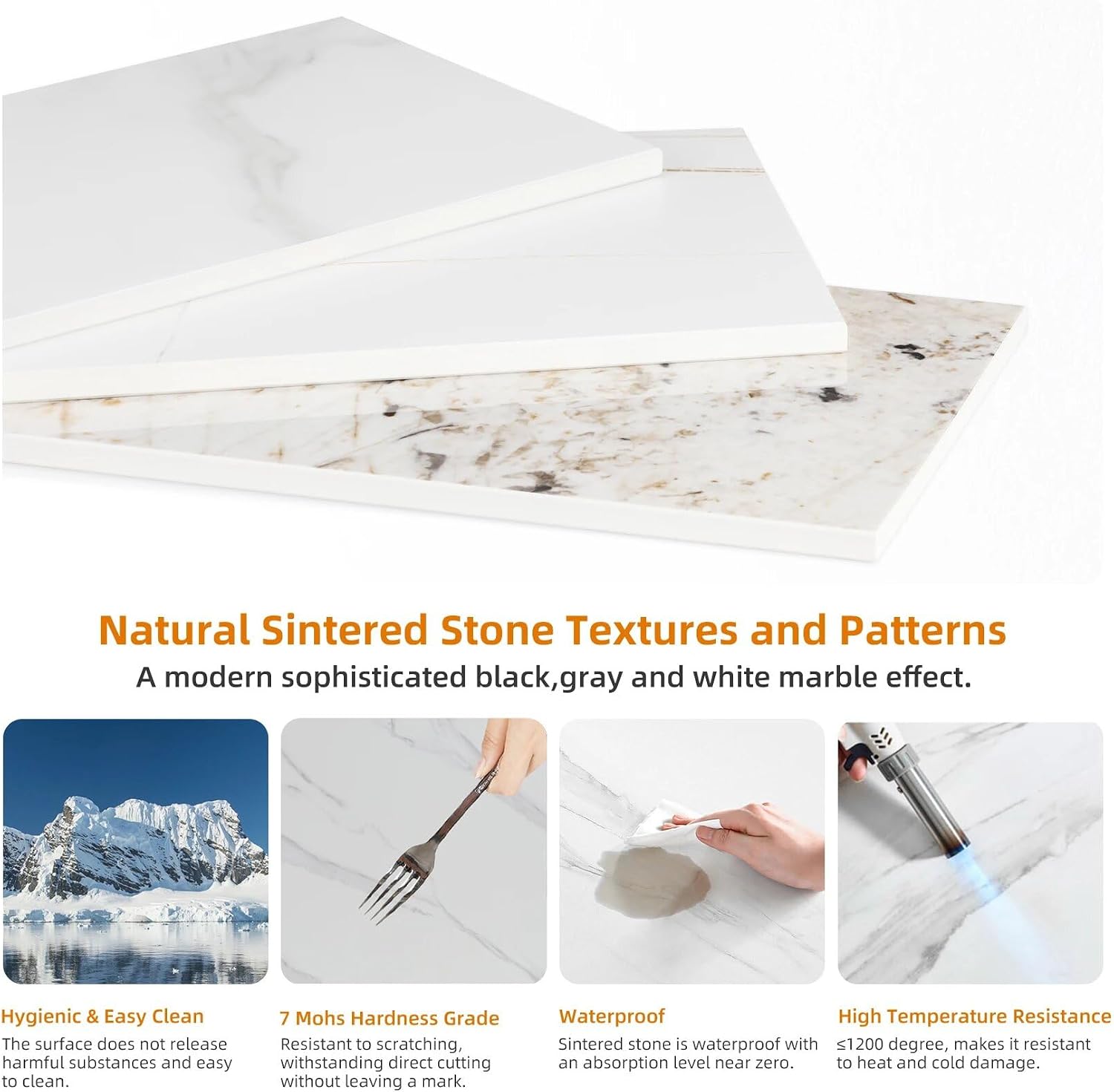 15.7W*15.7D*17.7H inch Solid Marble Coffee Table Sofa Side End Bedside Nightstand Furniture