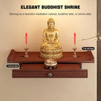 Altar Table,Bamboo Meditation Shrine Altar Cabinet with Storage for Worship & Prayer (Wall-Mounted, 15.7in)