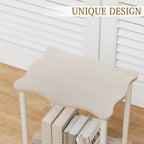 THUMEYE 2-Tier Side Table 20.6”H, Space-Saving Small Nightstand with Solid Wood Legs, Tool-Free Assembly, Suitable for Reading Chair, Bedside, Balcony, 15.7”D x11.8”W, Imitated Oak Grain