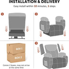 Korser Oversized Power Lift Recliner Chair with Massage and Heat for Elderly, 26" Overstuffed Wide Electric Recliner with 2 Side Pockets, Cup Holders, Lift Chair for Living Room, Faux Leather, Black