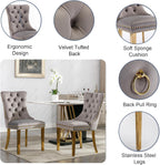 Modern Marble Dining Table Set for 6, White Dining Set with 68" Faux Marble Dining Table and 6 Gray Upholstered Velvet Dining Chairs, 7 Piece Dining Table and Chairs Set for Kitchen