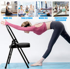 INNOLIFE Foldable Backless Yoga Chair with Resistance Band for Abs & Core, Flexibility and Strength Training and Back Pain Relieving