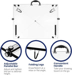 Pacific Arc Table Top Drawing Board with Parallel Bar, White, 24 inches by 36 inches