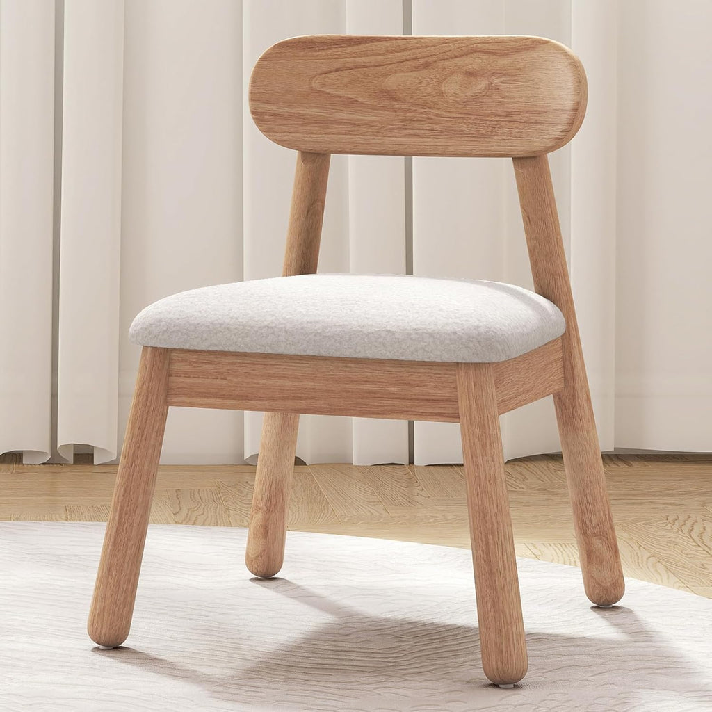 Wood Kid Armchair, Toddler Chairs Ages 1-4, Kid Chair with Solid Wooden Frame, Toddler Armchair Comfy, Upholstered Kids Chair for Playroom, Bedroom, Kindergarten & Preschool, White
