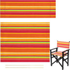 Director Chair Replacement Canvas, Directors Chair Replacement Covers For Beach Chairs, White Black Red Rainbow Canvas Seat Stool Protector For Home Director (Multi-Color)