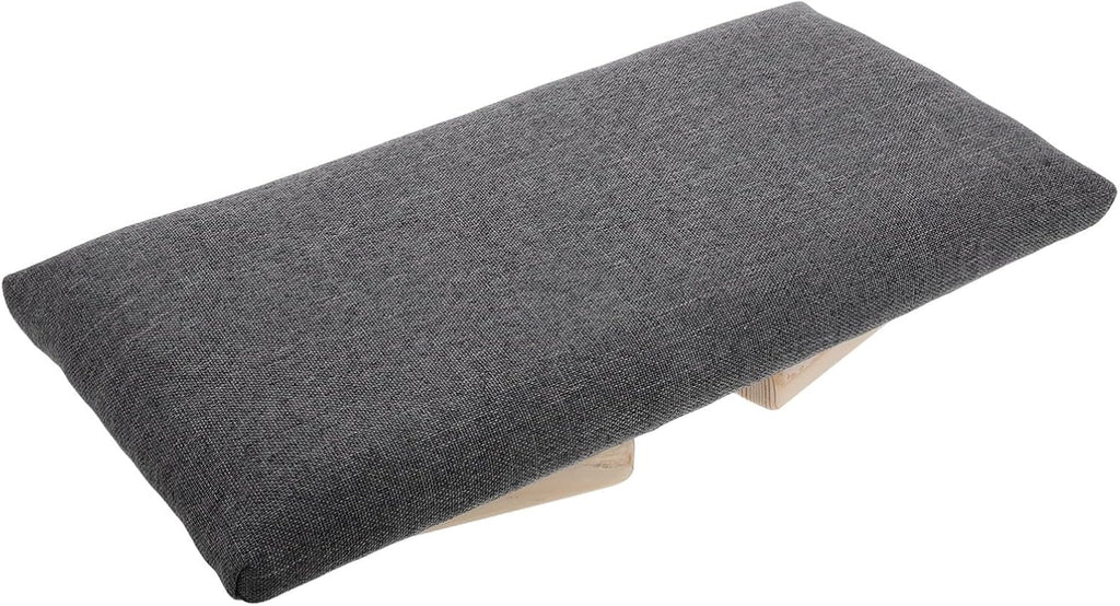 jojofuny Foldable Wooden Bench Stool Deep Gray Solid Wood Sitting Chair and Mindfulness Practice