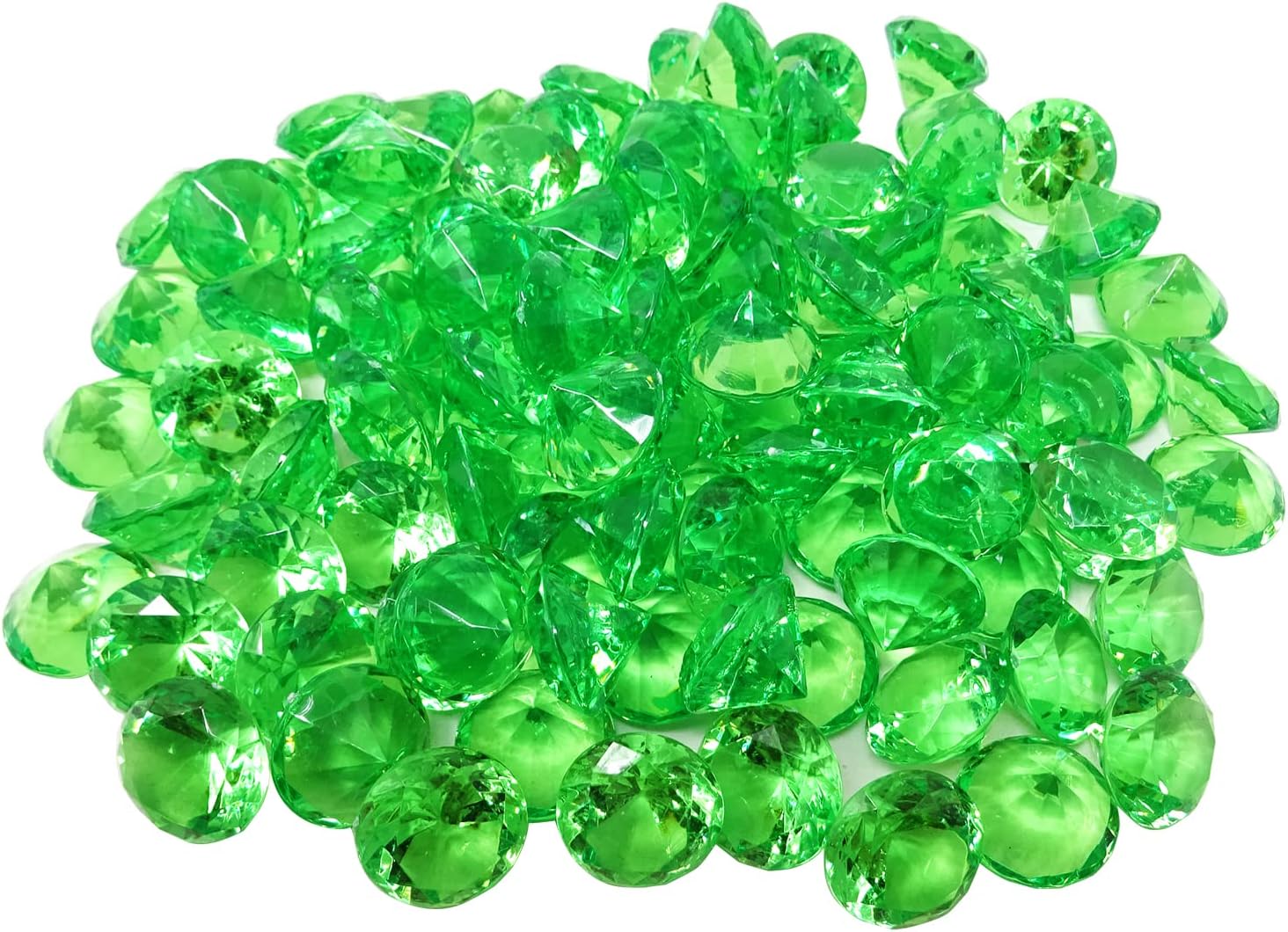 Honbay 100PCS 20mm Acrylic Faux Diamond Crystal Treasure Gems for Table Scatters, Vase Fillers, Event, Wedding, Bridal Shower, Birthday Decoration Favor, Arts & Crafts and More (Green)