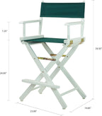 Casual Home 24" Director's Chair White Frame with Hunter Green Canvas, Counter Height