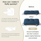 AddGrace Chair Cushions for Dining Chairs Set of 1 Kitchen Seat Cushions with Ties and Non Slip Backing Tufted Indoor Seat Pad for Kitchen Dining Room 18" x 17" x 3" Navy