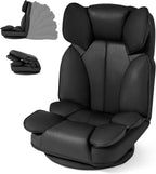 Giantex 360° Swivel Floor Gaming Chair, Folding Lazy Lounger Couch with 6-Position Adjustable Backrest & Sponge Filling, Lazy Sofa Lounge Chair, Video Gaming Chair for Reading, Relaxing (Black)