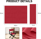 Director Chair Replacement Canvas, Directors Chair Replacement Covers For Beach Chairs, White Black Red Rainbow Canvas Seat Stool Protector For Home Director (Red)