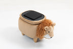 Home 2 Office Lion Ottoman with Storage for Kids – Plush Animal Footstool for Nursery, Playroom, Living Room or Bedroom – Toy Organizer and Footrest – Cute Toddler Furniture with Wooden Legs