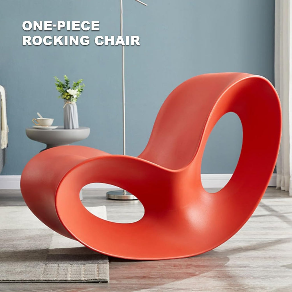 WHYATT Rocker Chair, Outdoor Rocking Chair, Home Office Chair, Rocking Chair Indoor, Recliner Chair, Chair Plastic Furniture Decor (Color : White)
