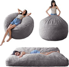 MAXYOYO Giant Bean Bag Chair Bed for Adults, Convertible Beanbag Folds from Lazy Chair to Floor Couch Bed, Large Floor Sofa Couch, Big Sofa Bed, High-Density Foam Filling, Machine Washable Cover