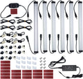 Under Cabinet LED Lighting Kit Plug in or Hardwired, 6 pcs 12 Inches Light Strips, 2000 Lumen, Super Bright, for Kitchen Counter, Closet, Shelf Lights, 31W, Warm White (6 Bars)