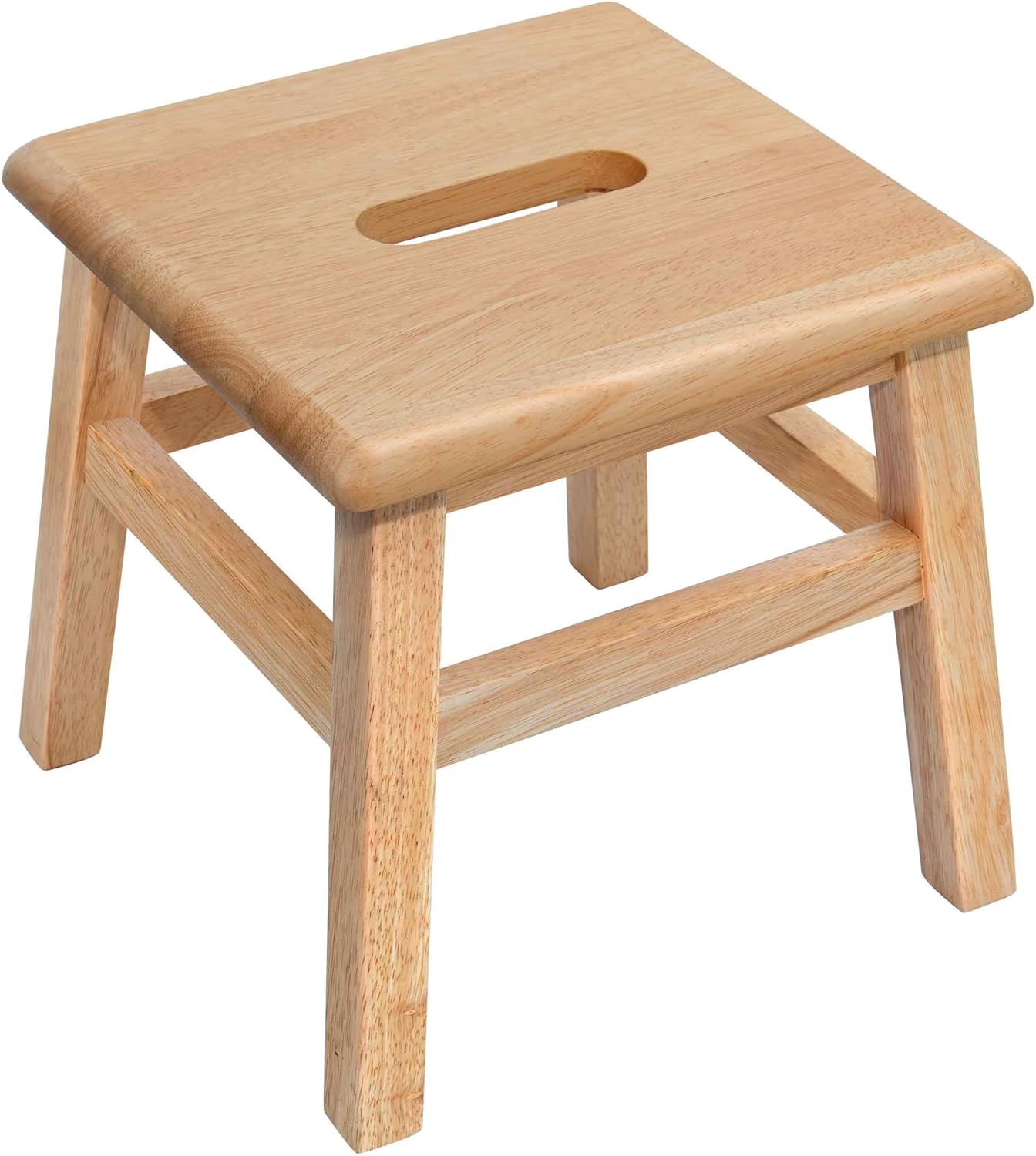 eHemco Solid Hardwood Step Stool for Adults and Kids, 12.25 Inches, Natural, Fully Assembled