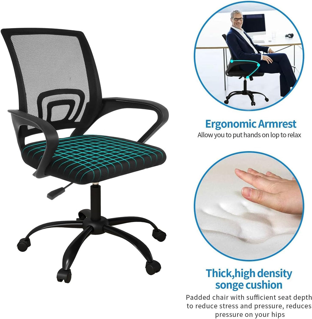 Bonzy Home Ergonomic Conference Room Chairs Set of 8, Rolling Office Chairs with Wheels, Mesh Computer Desk Chair with 360°Swivel, Height Adjustable, 8 PCS