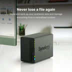 Synology DS223 Home & Office Backup Hub - Centralize Files, Protect Data & Monitor Property (2-Bay Diskless NAS)