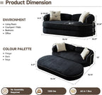 78" Convertible Sofa Couch Bed, 4-in-1 Modular Foldable Sleeper Couch No Assembly - Corduroy Futon Memory Foam Couch with Washable Covers & 2 Pillows, Compressed Boneless Couch for Living Room, Black