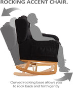 MYFUNSHOP Nursery Rocking Chair Glider – Classic Rocker with Comfortable Cushioning & Smooth Motion for Bedroom