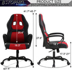Gaming Chair Office Chair Ergonomic Video Game Chairs Adjustable Reclining Computer Chair with Lumbar Support Armrest Headrest Task Rolling Swivel Chair Game Chair for Adult Teen, Red