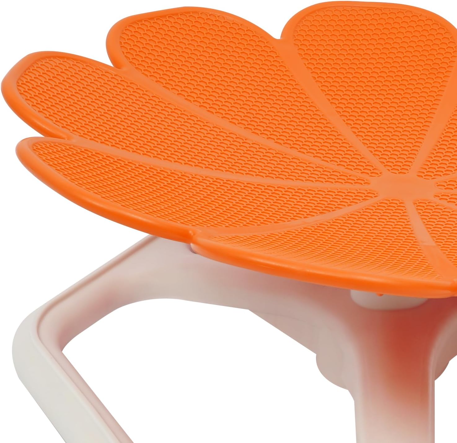 Kids Sensory Swivel Chair, 330 lbs Flower Shape 360° Spinning Seat for Autistic Kids & ADHD Children, Sit and Spin Toy for Balance Coordination, Non-Slip Silicone Base (Orange)