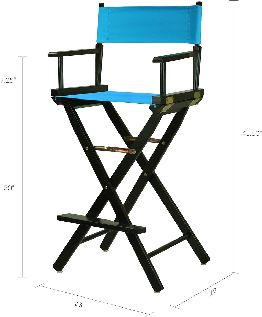 Casual Home 230-02/021-27 Director Chair 30" - Bar Height BlackFrame/Turquoise Canvas
