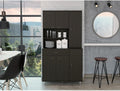 Tuhome Della 90 Kitchen Pantry, One Drawer, Multiple Cabinets, Two Open Shelves Black