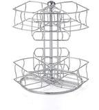 Nifty Tea Bag Spinning Carousel – 6 Compartments, Up to 60 Tea Bags Storage, Spins 360-Degrees, Lazy Susan Platform, Modern Chrome Design, Home or Office Kitchen Counter Organizer