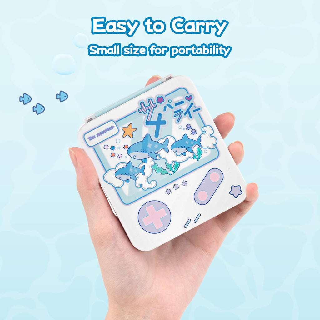 GeekShare Switch Game Card Case Compatible with Switch 2 (2025), Portable Game Holder Cartridge Case for NS 2, Card Storage Shell with 12 Game Card Slots - Shark Party