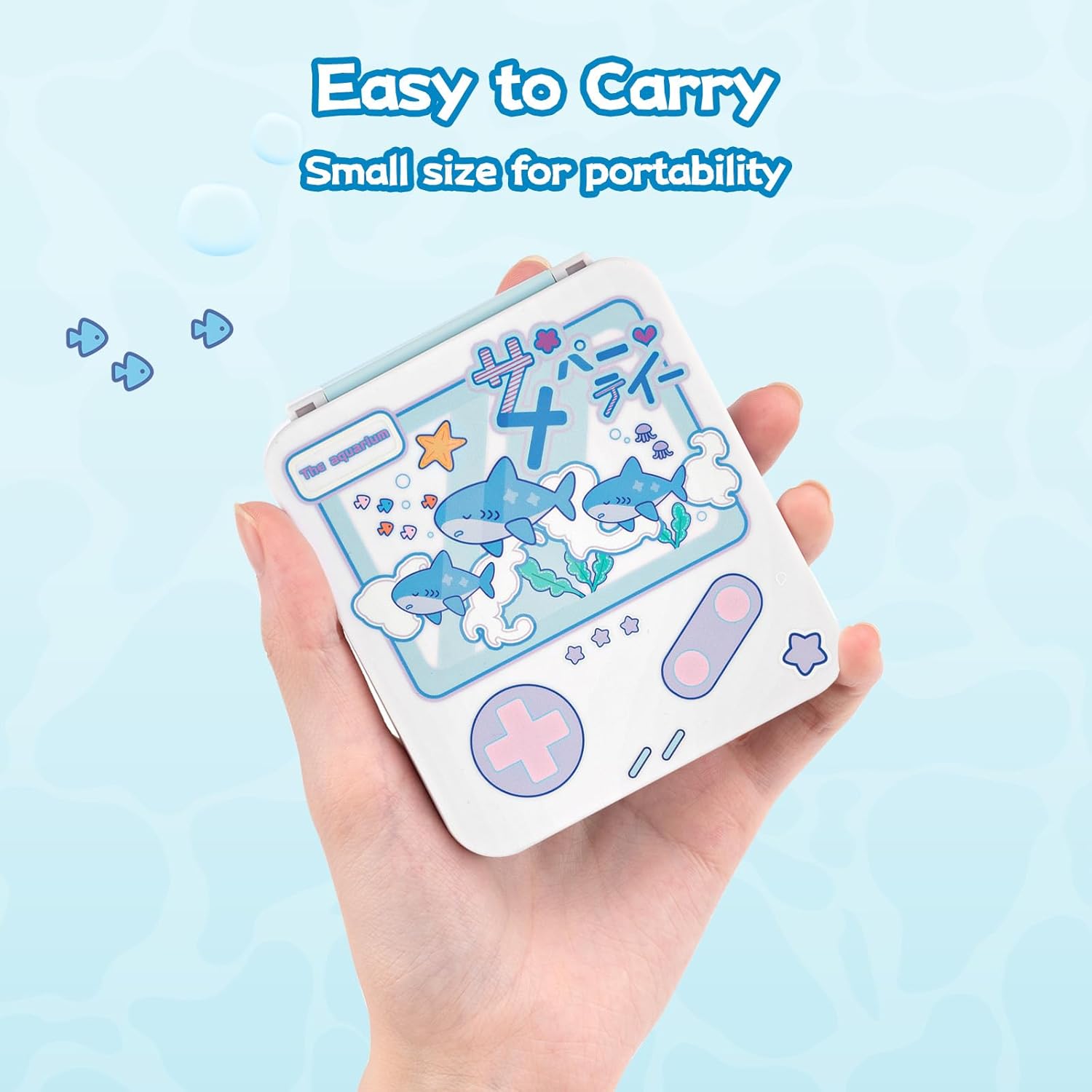 GeekShare Switch Game Card Case Compatible with Switch 2 (2025), Portable Game Holder Cartridge Case for NS 2, Card Storage Shell with 12 Game Card Slots - Shark Party
