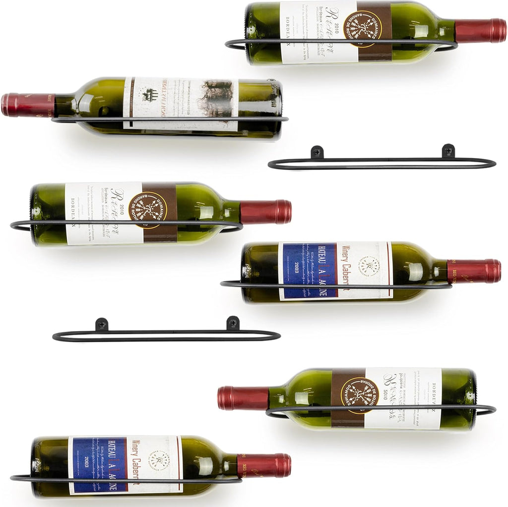 AQAREA Wall Mounted Wine Rack: Metal Wall Wine Bottle Holder - for Wine Cellar Home Kitchen Bar Decor - 8Pcs