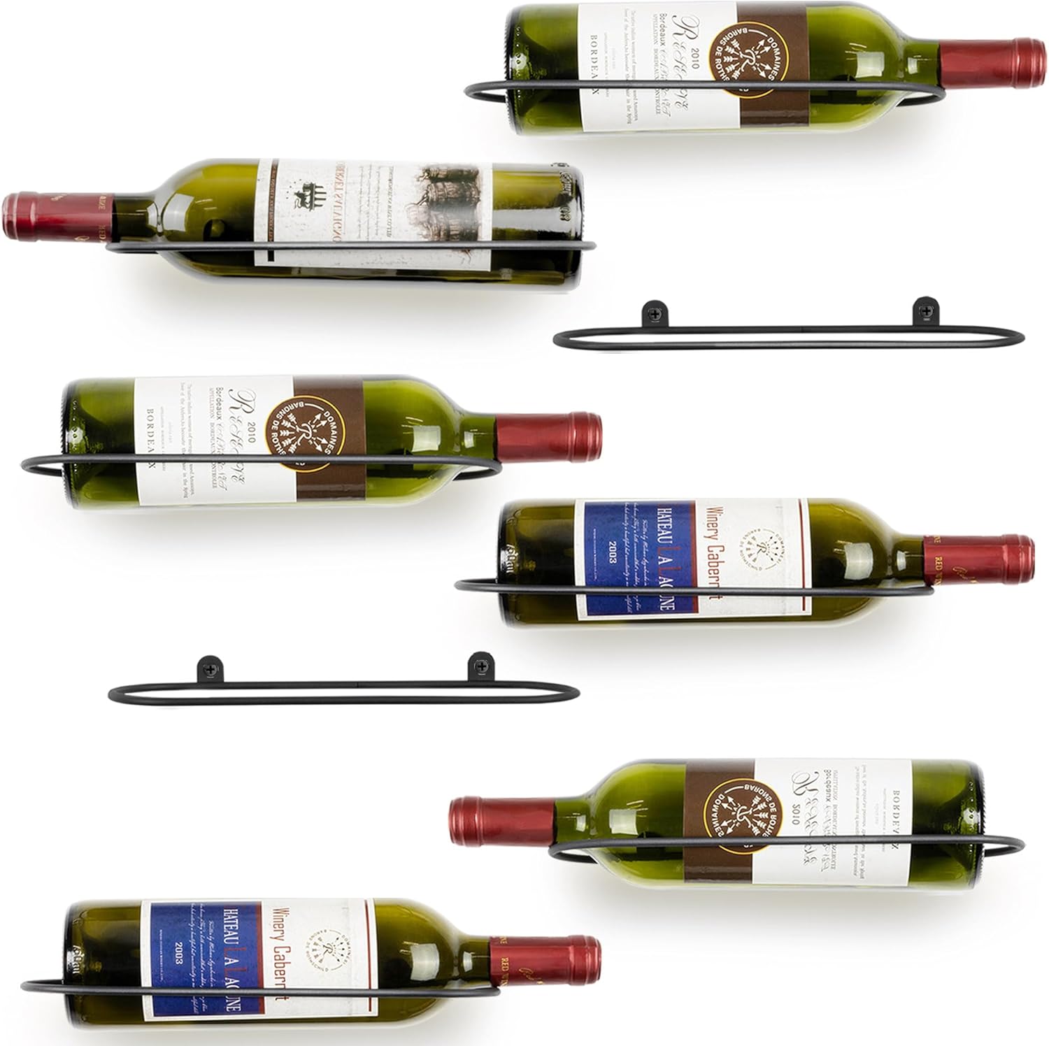 AQAREA Wall Mounted Wine Rack: Metal Wall Wine Bottle Holder - for Wine Cellar Home Kitchen Bar Decor - 8Pcs