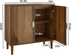 Sideboard Buffet Cabinet with Storage,Sideboard Buffet with Doors and Adjustable Shelf,Wooden Storage Cabinet, 31.3”W x 15.0”D x 30.6”H (Walnut)