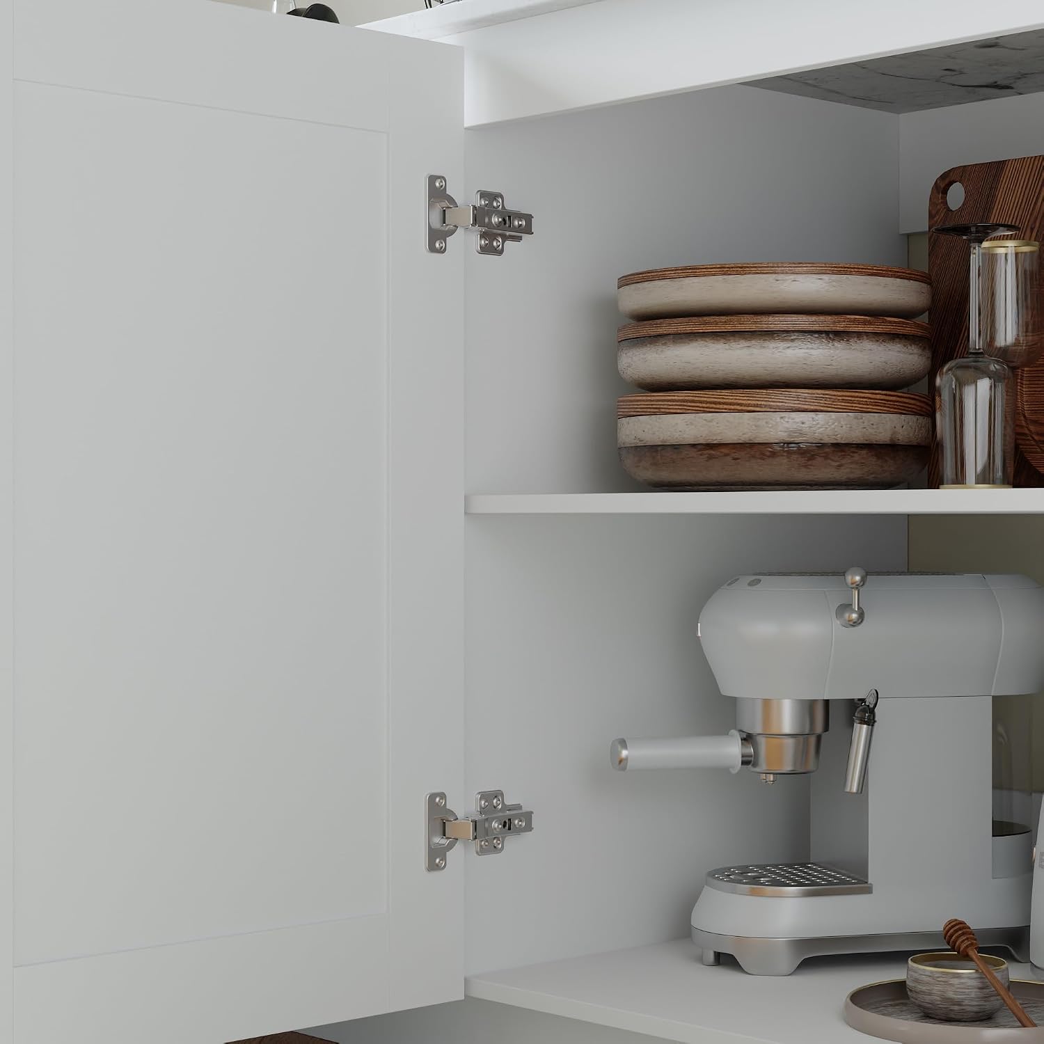 Timechee Modern Kitchen Pantry Storage Cabinet with Wall Cupboard Set, Large Pantry Cupboard Cabinet with Doors and Shelves, Drawers, Kitchen Storage Buffet Sideboard Set for Dining Room, Living Room