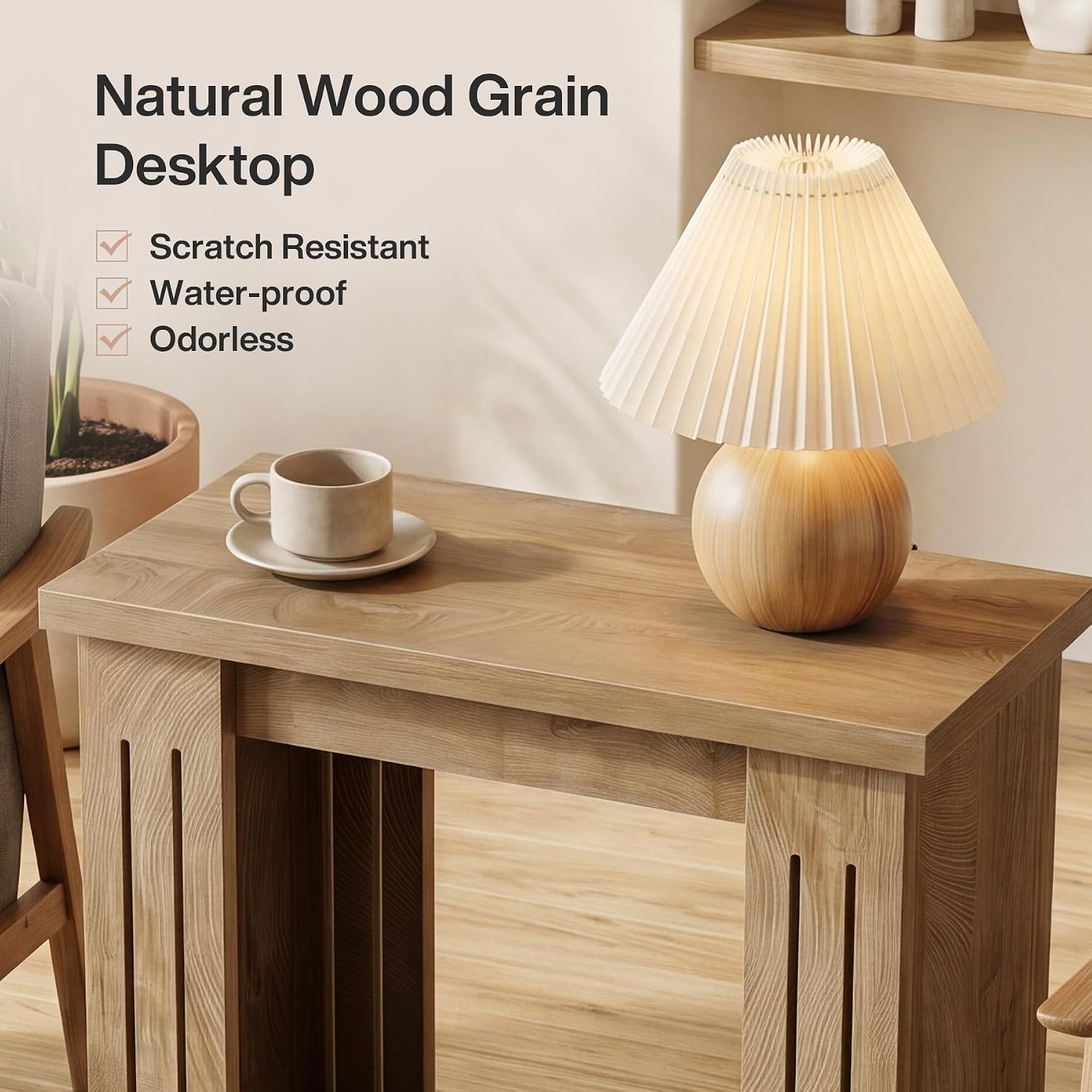 Tribesigns End Table, 2-Tier Farmhouse Skinny Side Table with Storage, Wooden Nightstand End Tables for Living Room, Bedroom, Office, Small Spaces, Brown