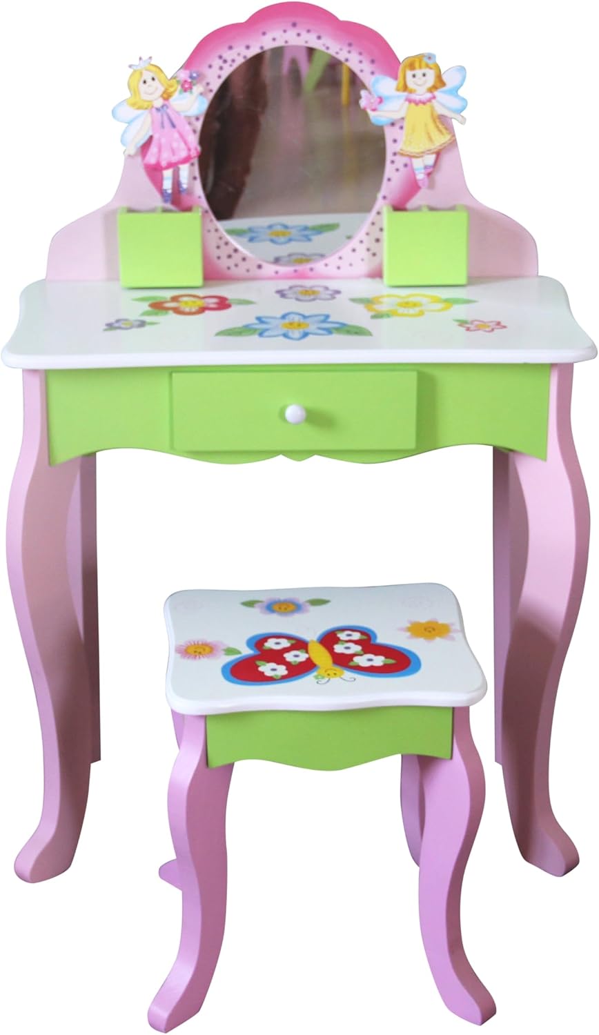 Funnel Layla Girls Flower Vanity Set with Stool