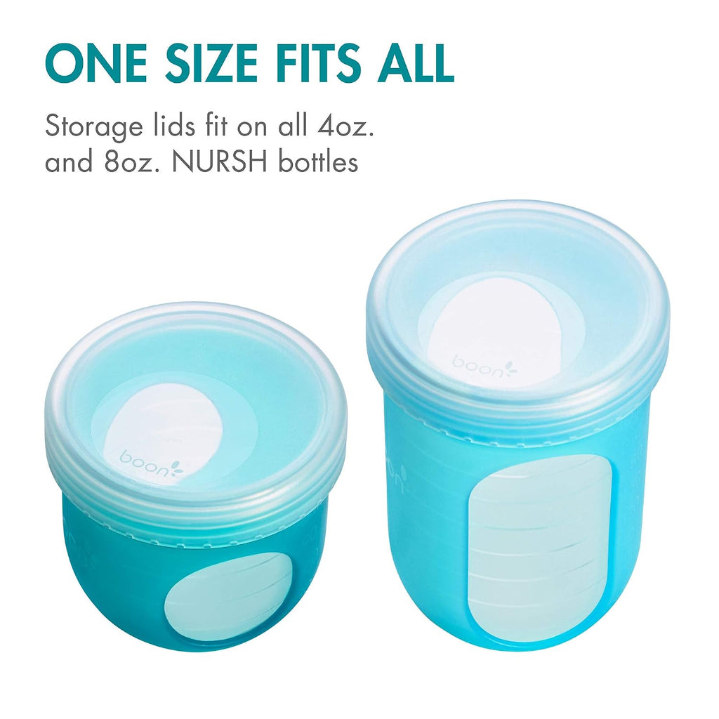 Boon Nursh Breast Milk Storage Lids - Made for Boon Nursh Bottles - Lids for Formula Travel Container - Breastfeeding Essentials and Baby Feeding Supplies - 3 Count