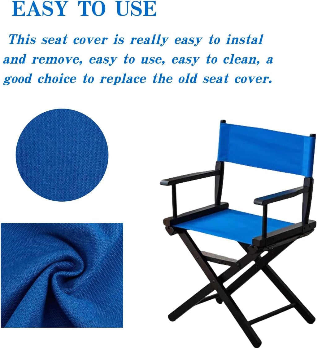 1 Set Director Chair Canvas Replacement with Wood Stick,18.9''L X 15''W Portable Replacement Cover Canvas for Directors Chair (Blue)