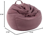 LPMOERA Stuffed Animal Storage Bean Bag Chair Cover (No Filler) For Kids and Adults.Pets Dogs/Cats Lazy Beds.Soft Premium Corduroy Stuffable Bean Bag For Organizing Children Plush Toys or Memory Foam