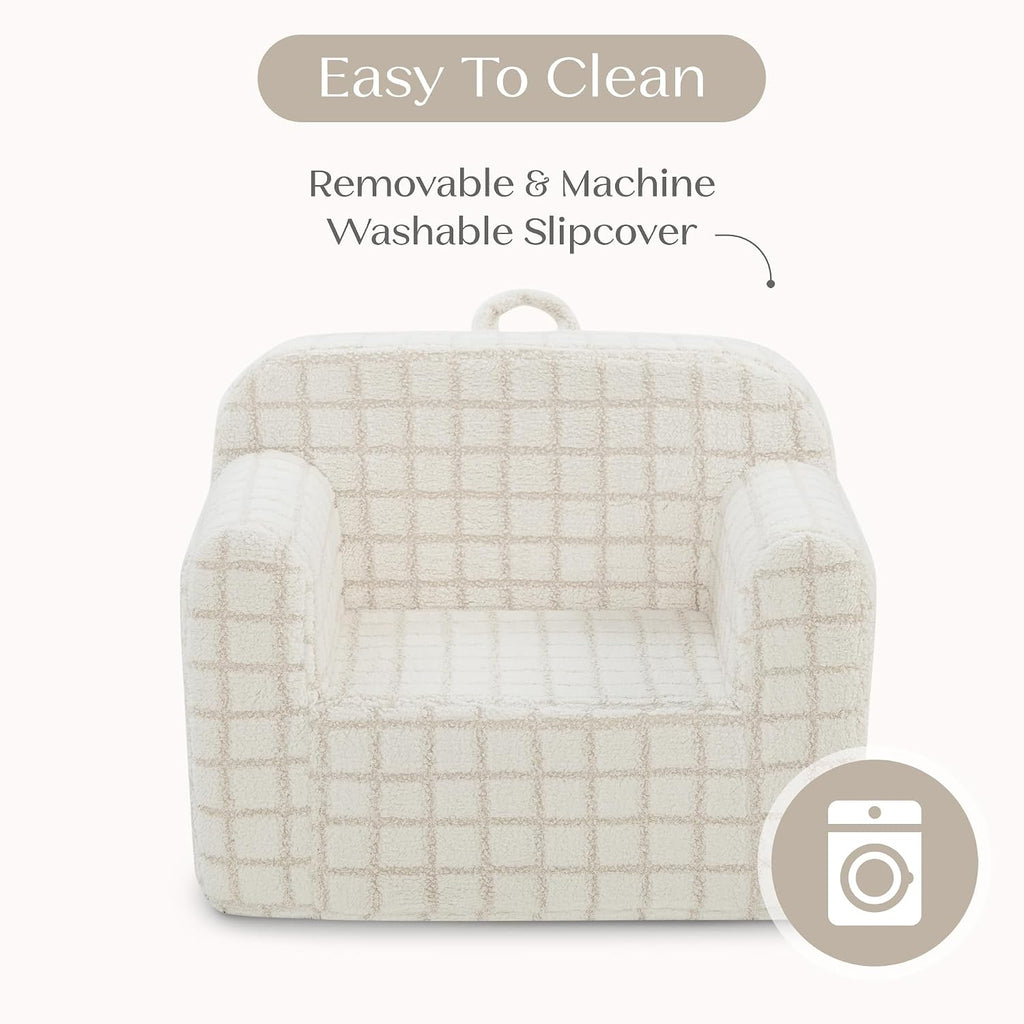 Delta Children Checkered Cozee Chair, Cream