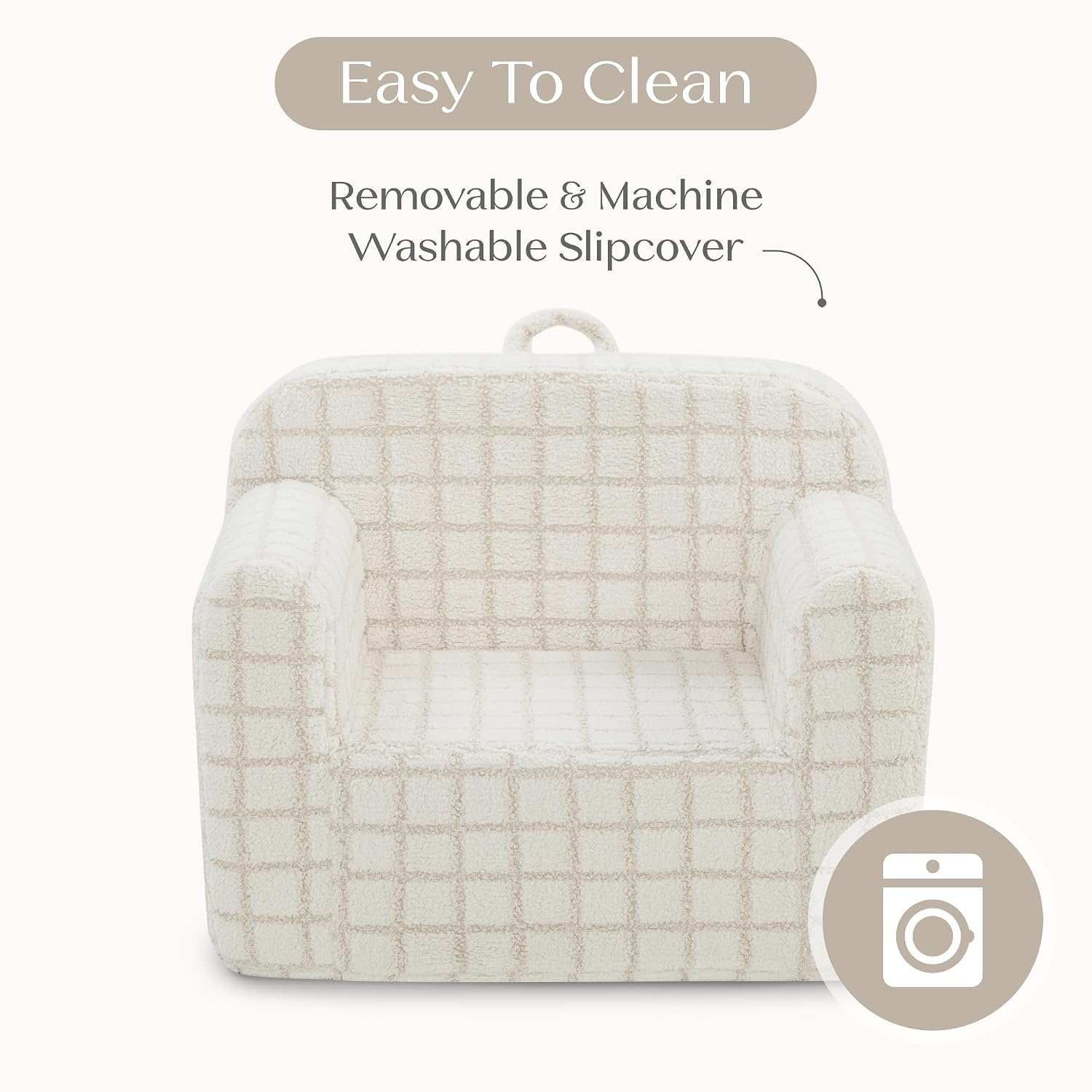 Delta Children Checkered Cozee Chair, Cream
