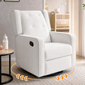 SweetGO Nursery Glider Recliner Chair, 360° Swivel Rocker Recliner with Manual Recline & Footrest, Upholstered Microfiber Nursery Chair for Nursing, Reading, Living Room & Bedroom