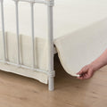 Queen Bed Skirt, Pleated Waffle Weave Bed Skirt with Split Corners, Tailored Dust Ruffle 14 Inch Drop Easy Fit, Machine Washable, Ivory, 14" Queen