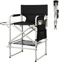 Makeup Chair for Makeup Artist 41'',Tall Directors Chairs Foldable with Side Table Cup Holder Storage Bag and Footrest, Folding Chair Makeup Chair for Clients 400lbs Capacity