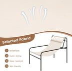 Giantex Patio Sling Lounge Chair Set of 2, Modern Sling Accent Chair with Removable Headrest Pillow, Heavy-Duty Metal Frame, Breathable Seat Fabric, Leisure Chair for Indoor Outdoor, 350 lbs Max Load